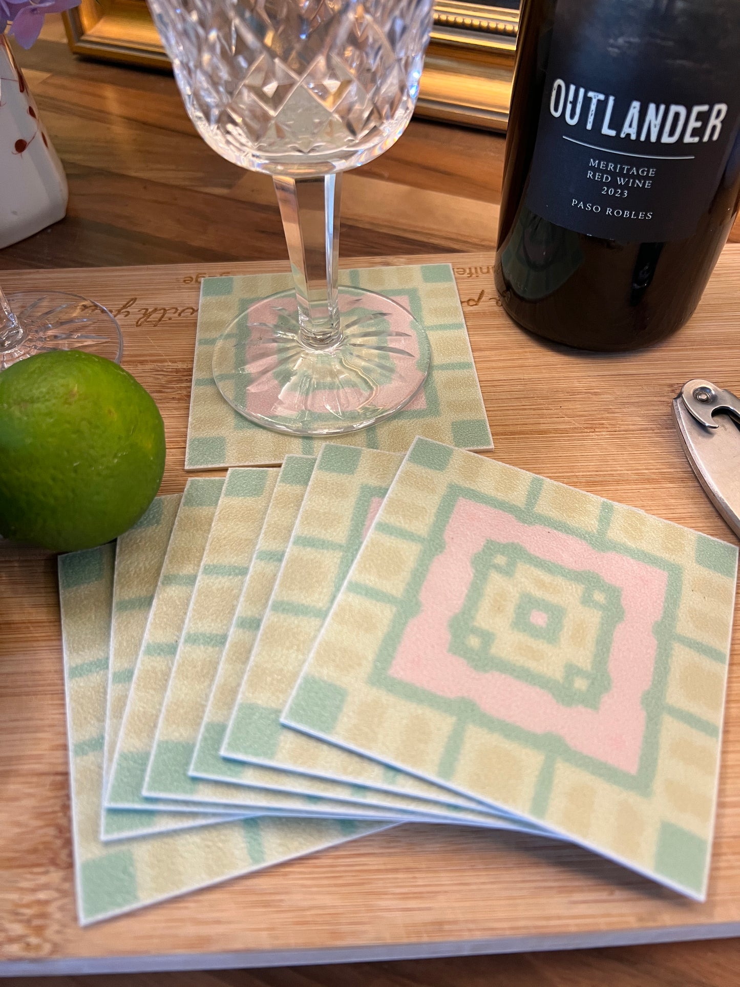 LWH Abstract Coasters - "Plaid"