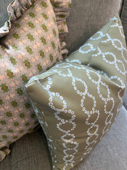 "Off The Chain" in green Knife Edge Pillow Cover