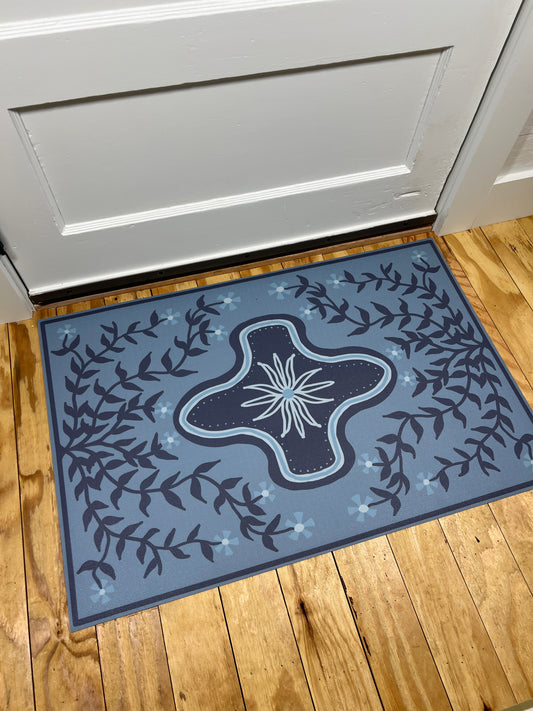 "Maggie" modern Oushak style Vinyl Mat- 24"x36"