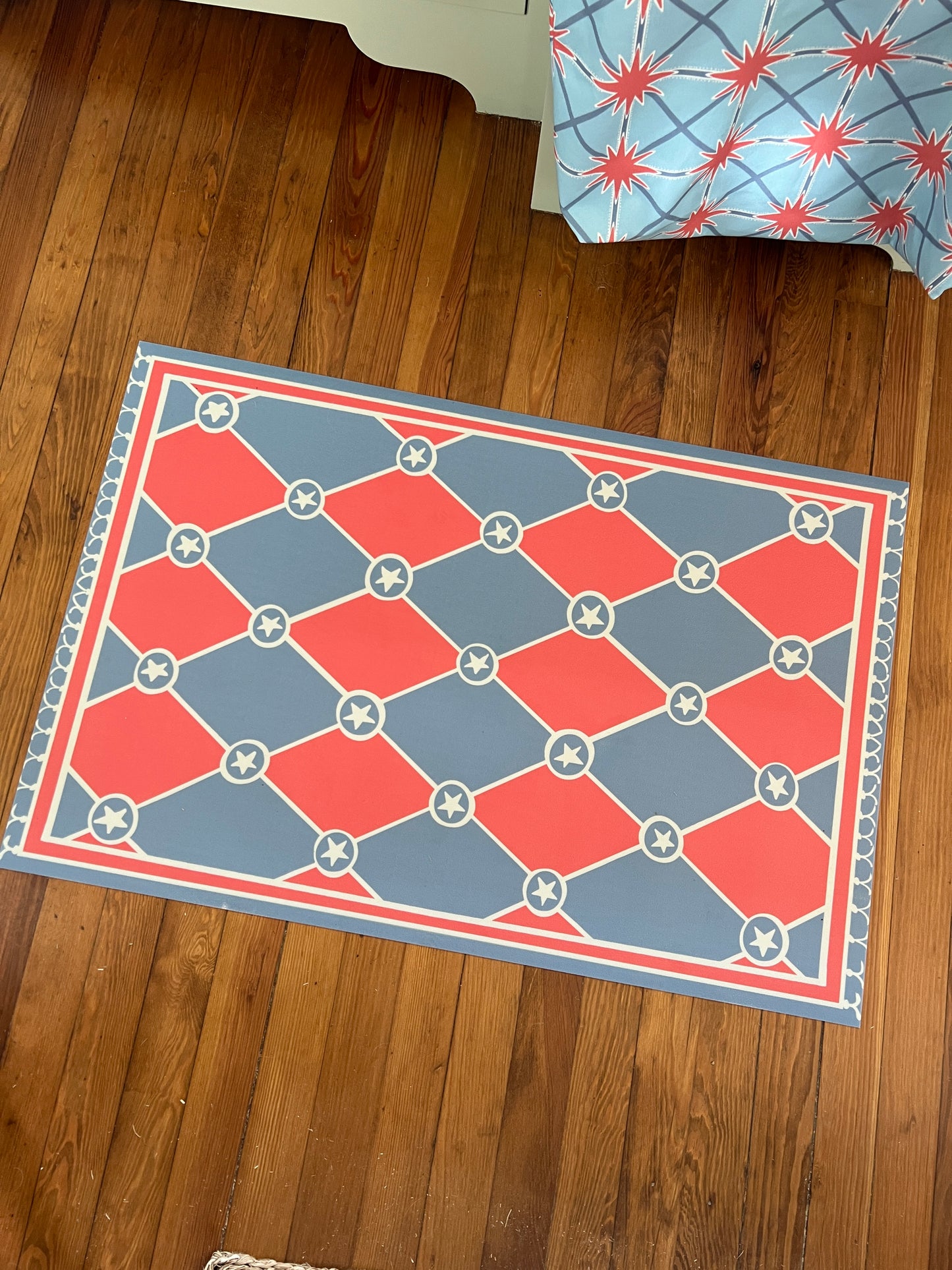 "Super Duper" Checkerboard Americana Vinyl Floor Mat - 24"x36"