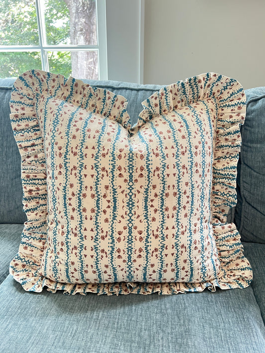 "Mad Hatter" Ruffle Edge Pillow Cover