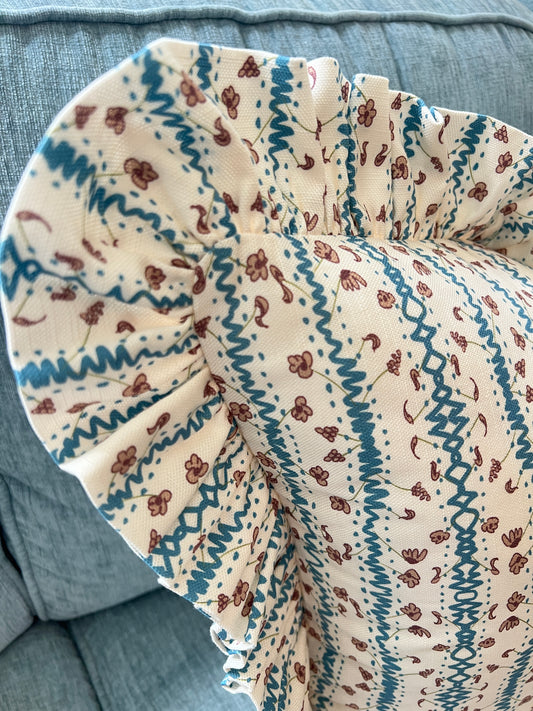 "Mad Hatter" Ruffle Edge Pillow Cover