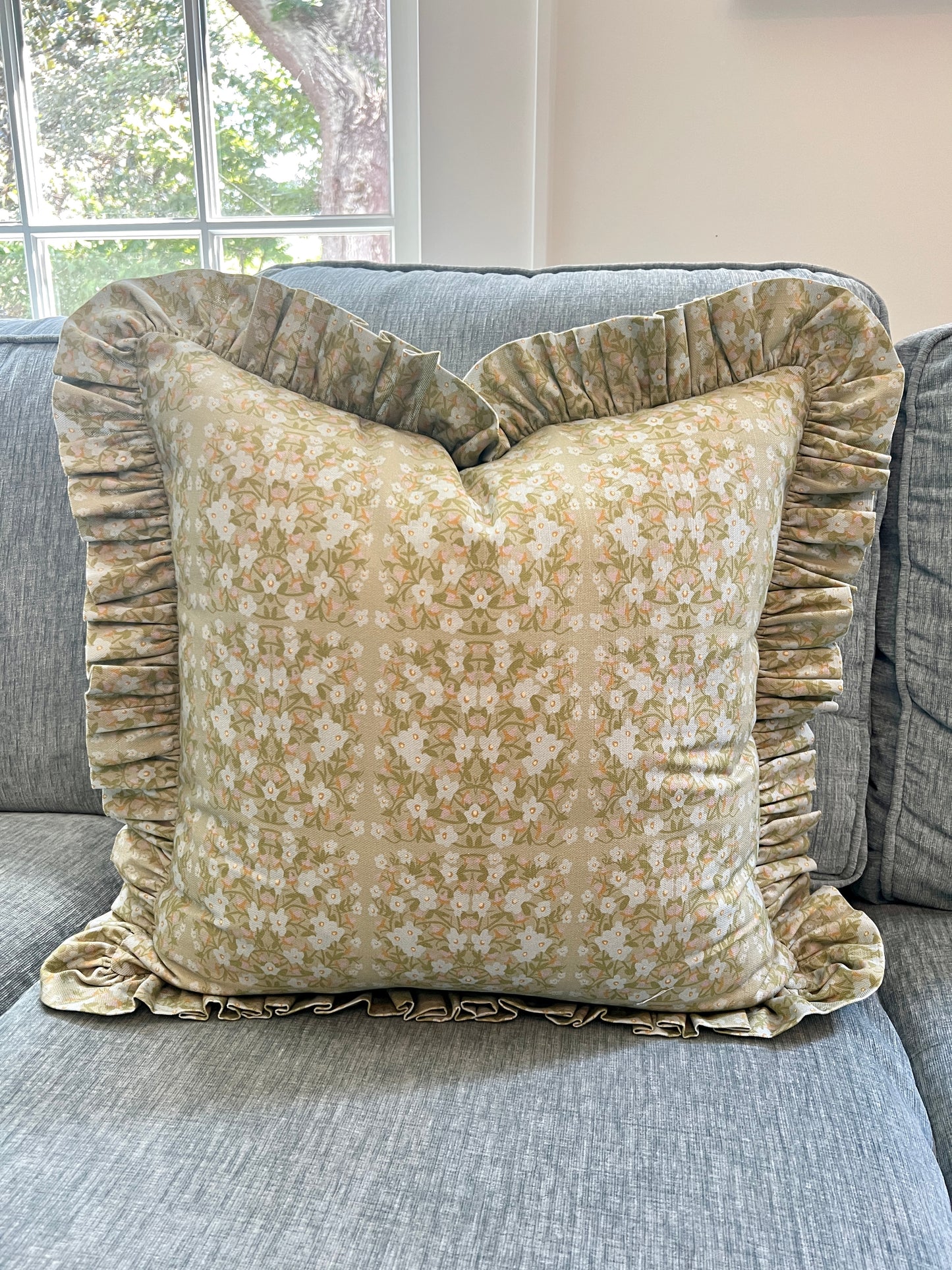 "Line Up Everybody" Ruffle Edge Pillow Cover