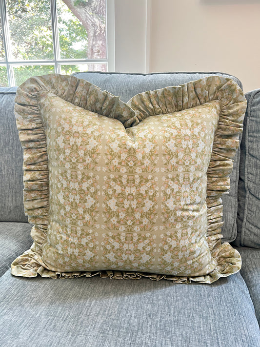 "Line Up Everybody" Ruffle Edge Pillow Cover