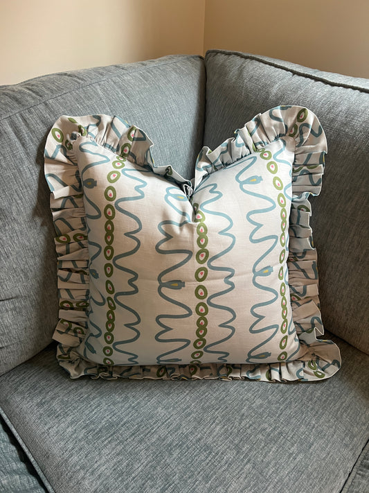 "Bay Breeze" Ruffle Edge Pillow Cover