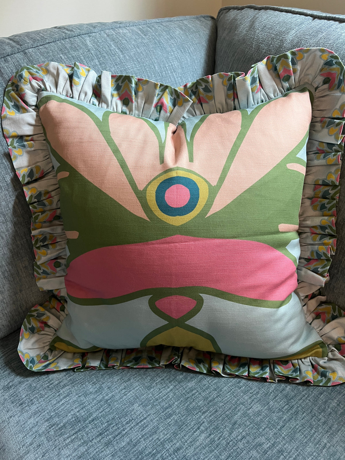 "Tequila Sunrise" Ruffle Edge Pillow Cover