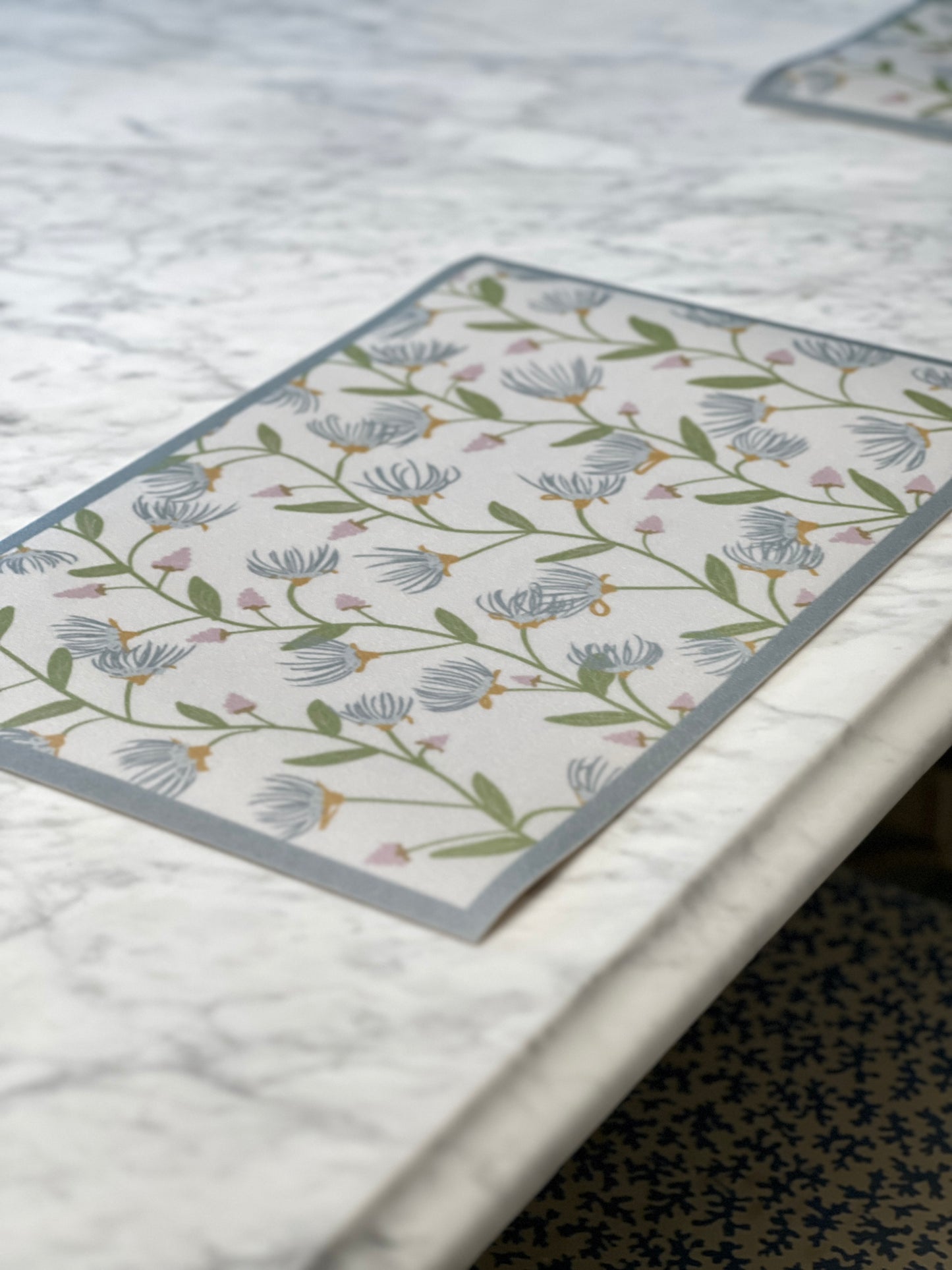 "Knollwood Cottage" Floral Vine Vinyl Placemat - 12" x 18"