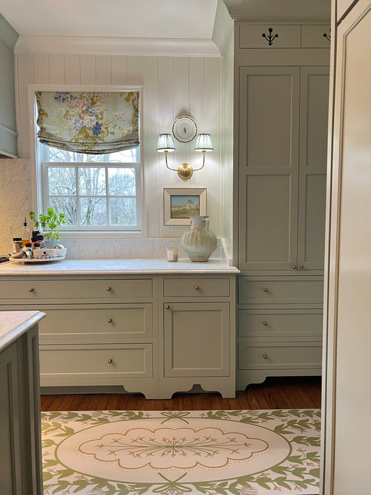 "Cottage Kitchen" Vintage Floral Vinyl Runner - 30"x96"