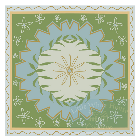 "Harper" Cottage Style Vinyl Mahjong Mat - 31" x 31"