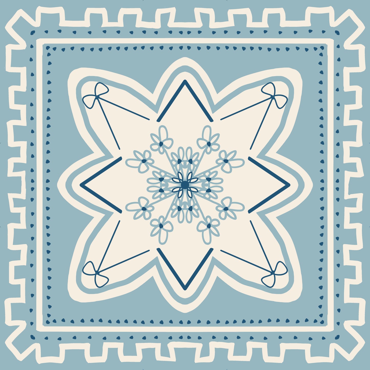 "Floral Bow-quet" Cottage Style Vinyl Mahjong Mat - 31" x 31"