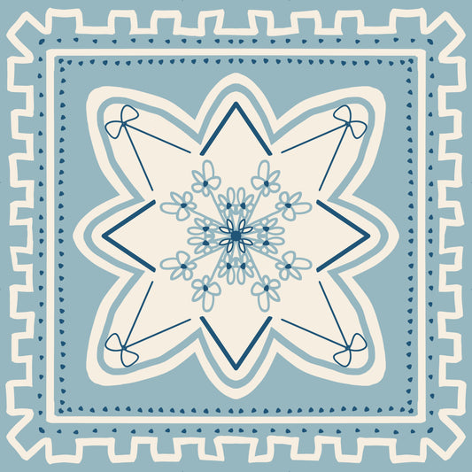 "Floral Bow-quet" Cottage Style Vinyl Mahjong Mat - 31" x 31"