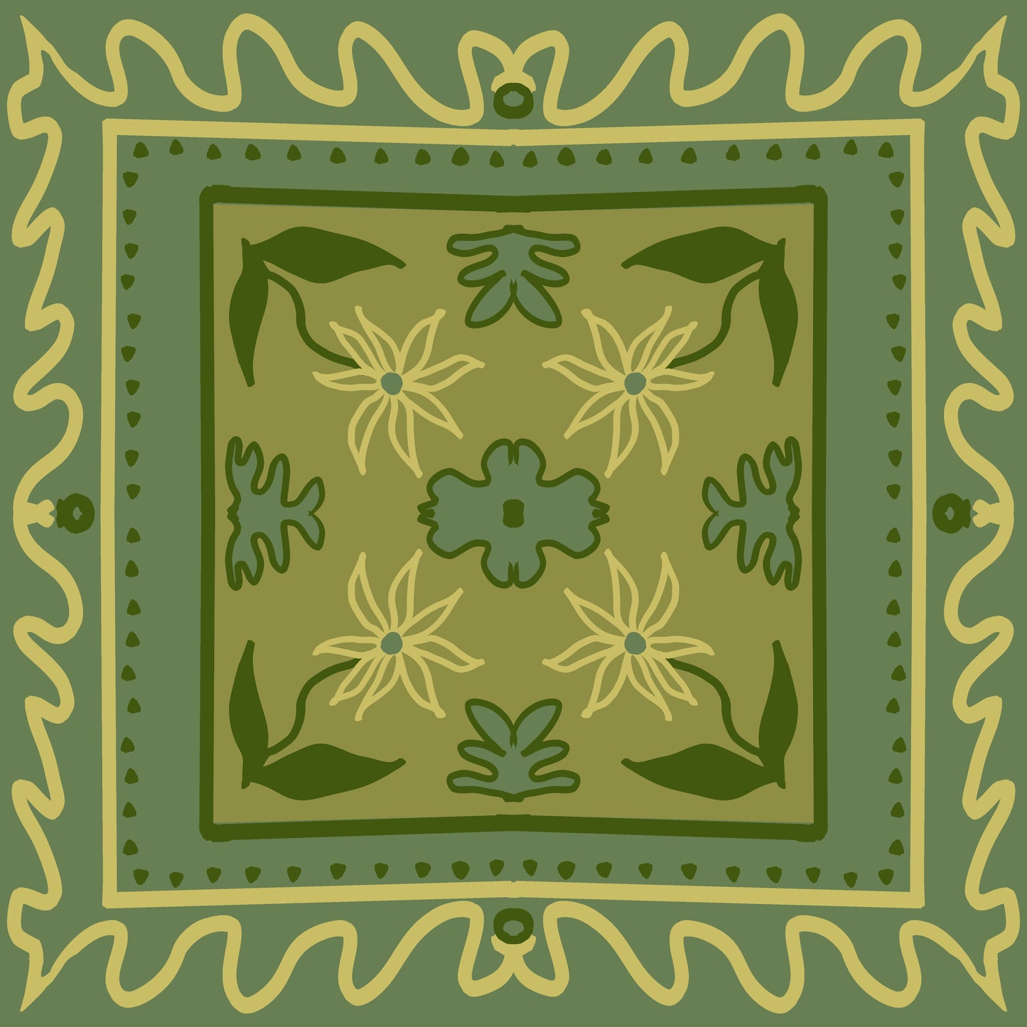 "Wengan" Cottage Style Vinyl Mahjong Mat - 31" x 31"