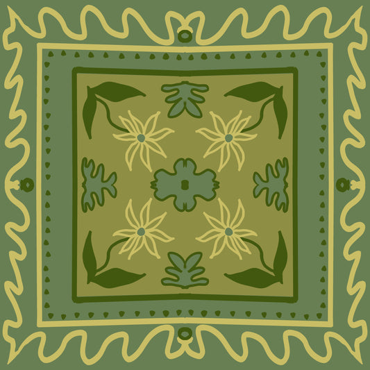 "Wengan" Cottage Style Vinyl Mahjong Mat - 31" x 31"