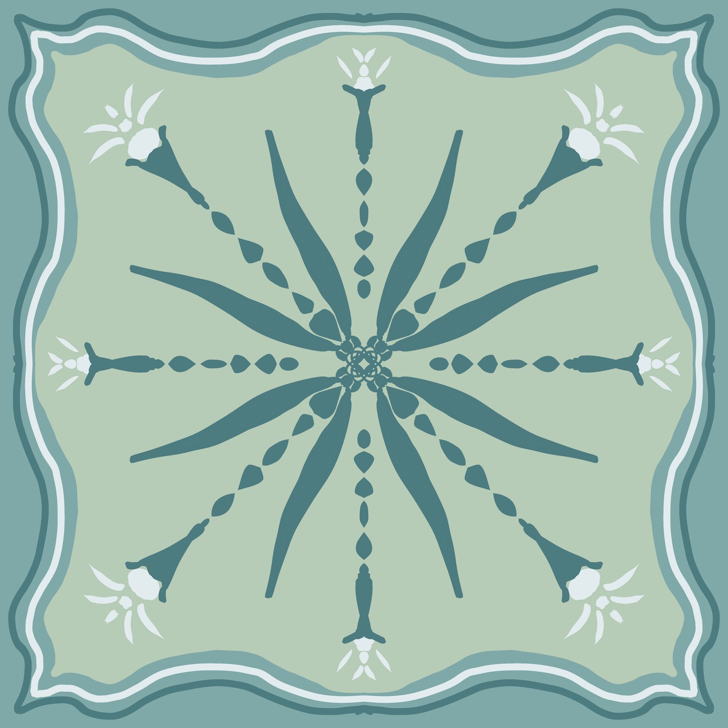 "Arendelle" Cottage Style Vinyl Mahjong Mat - 31" x 31"